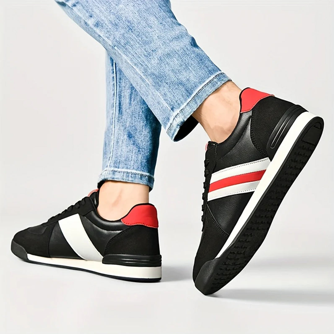 Męskie sneakersy o niskim profilu z paskami i wyściełanym wnętrzem
