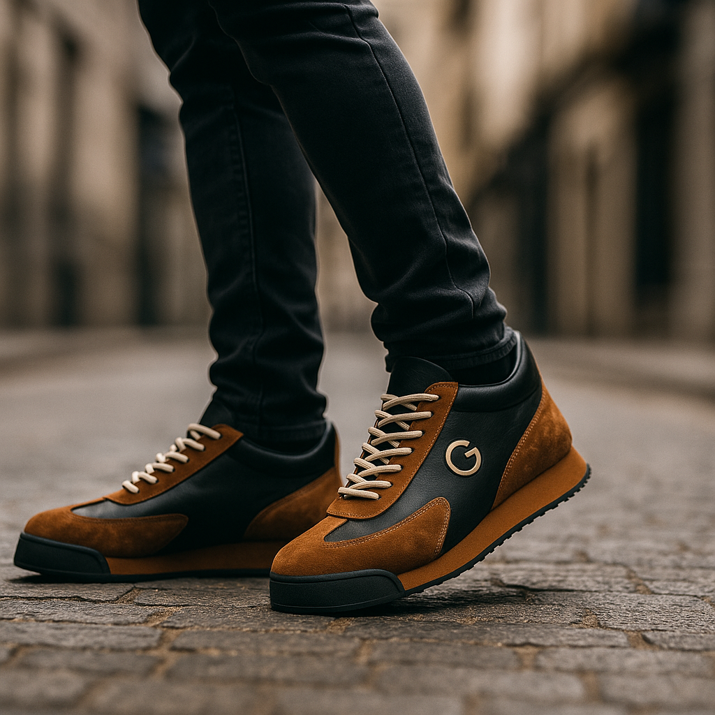 Męskie Sneakersy z Zamszowymi Nakładkami, Gładką Bazą i Przyczepną Podeszwą