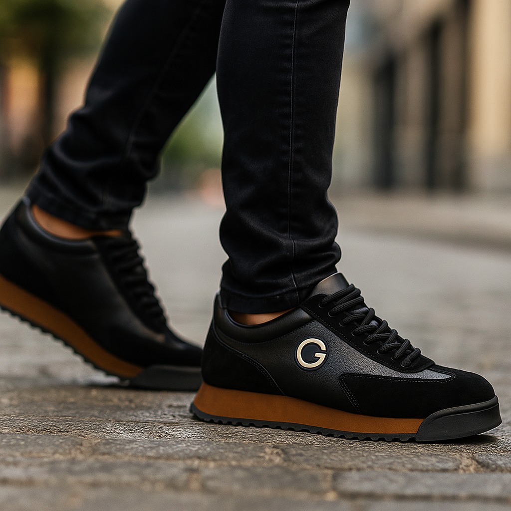 Męskie Sneakersy z Zamszowymi Nakładkami, Gładką Bazą i Przyczepną Podeszwą