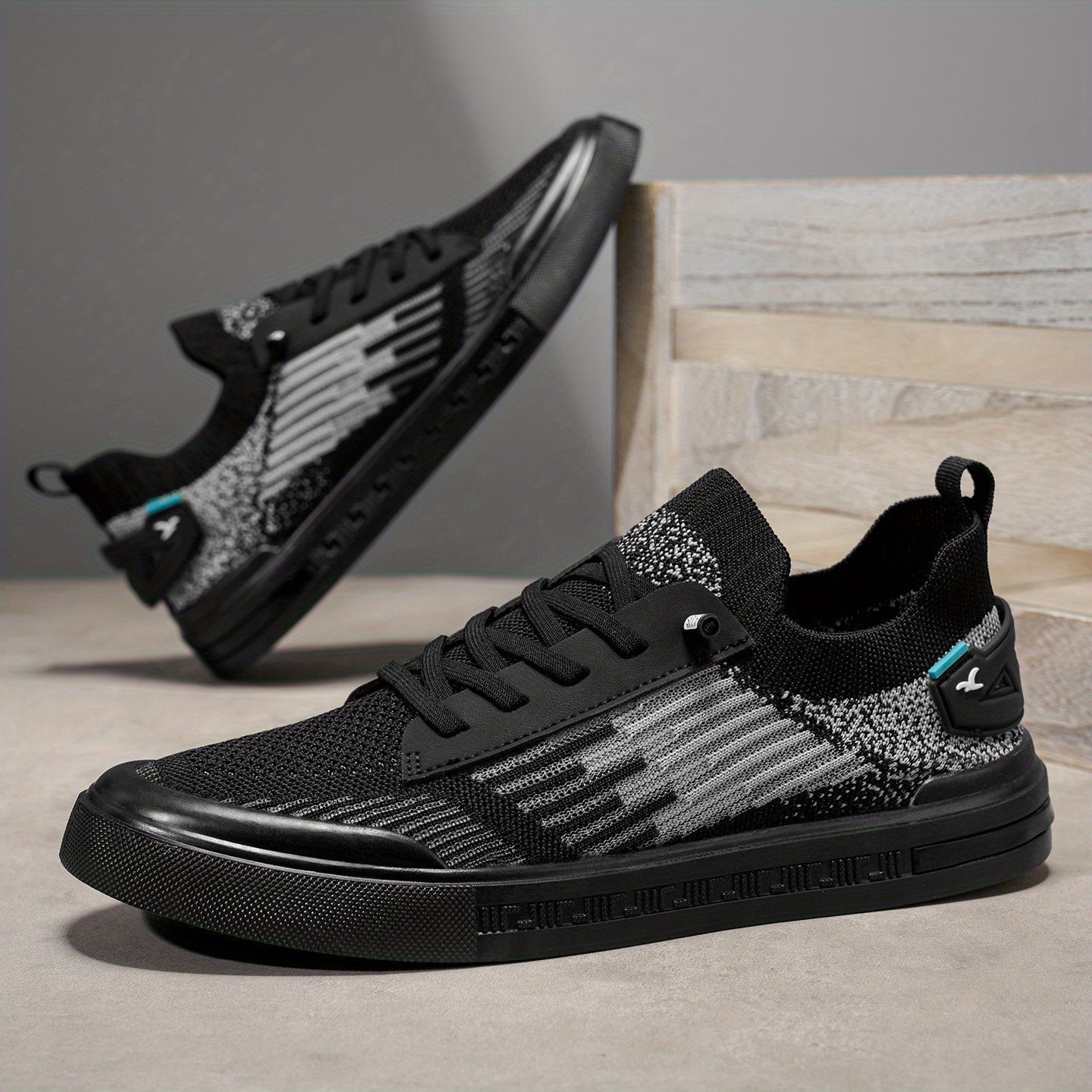 Męskie sneakersy dzianinowe z dwukolorowym designem i wkładką EVA