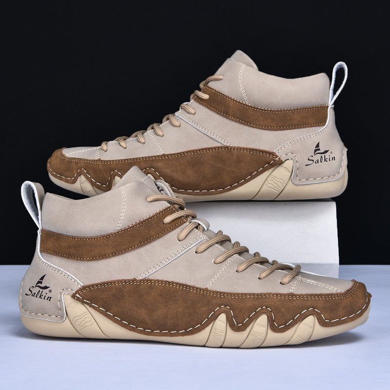 Męskie sneakersy z falowaną podeszwą i kontrastowymi panelami