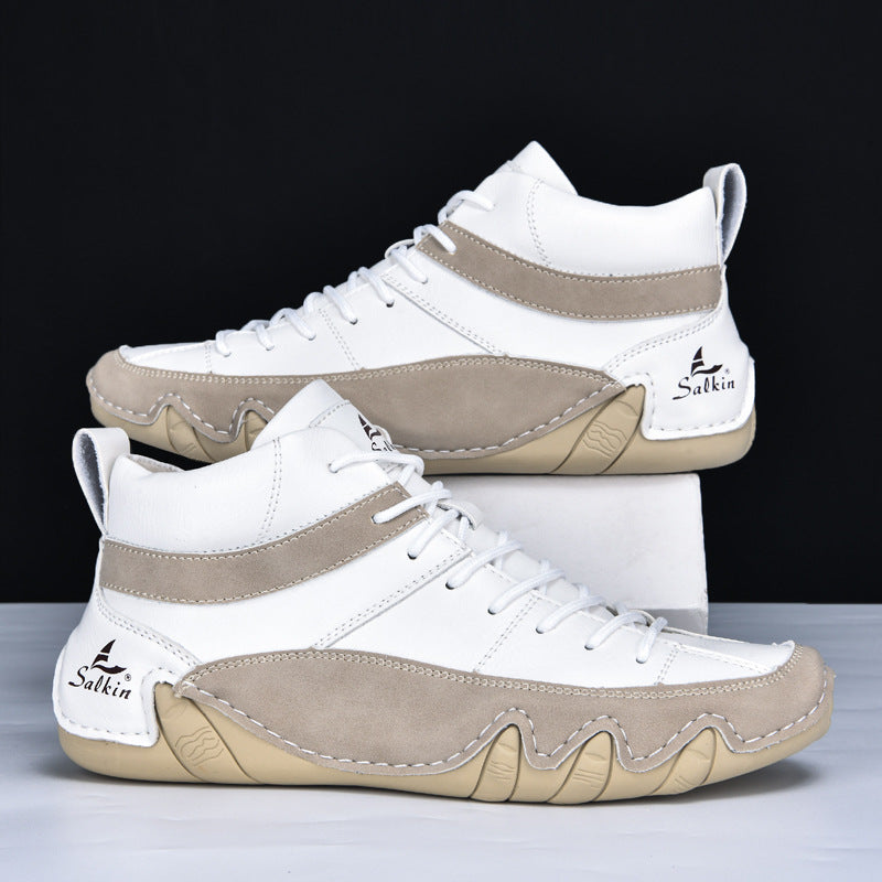 Męskie sneakersy z falowaną podeszwą i kontrastowymi panelami