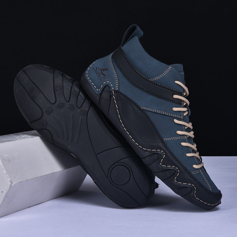 Męskie sneakersy z falowaną podeszwą i kontrastowymi panelami
