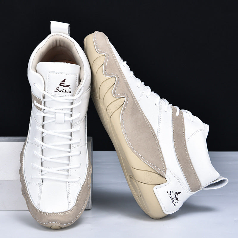 Męskie sneakersy z falowaną podeszwą i kontrastowymi panelami