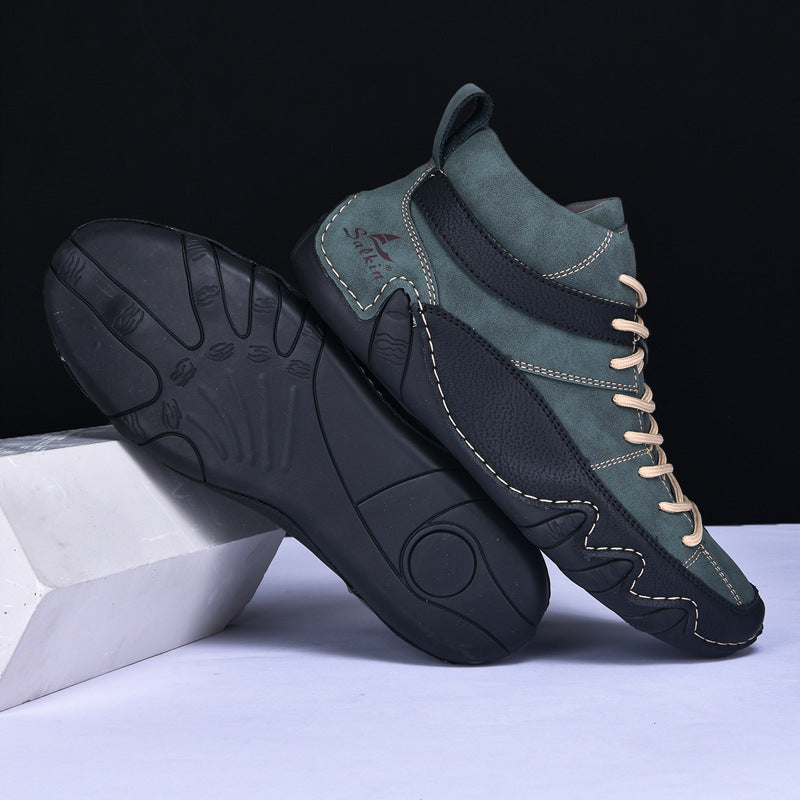 Męskie sneakersy z falowaną podeszwą i kontrastowymi panelami