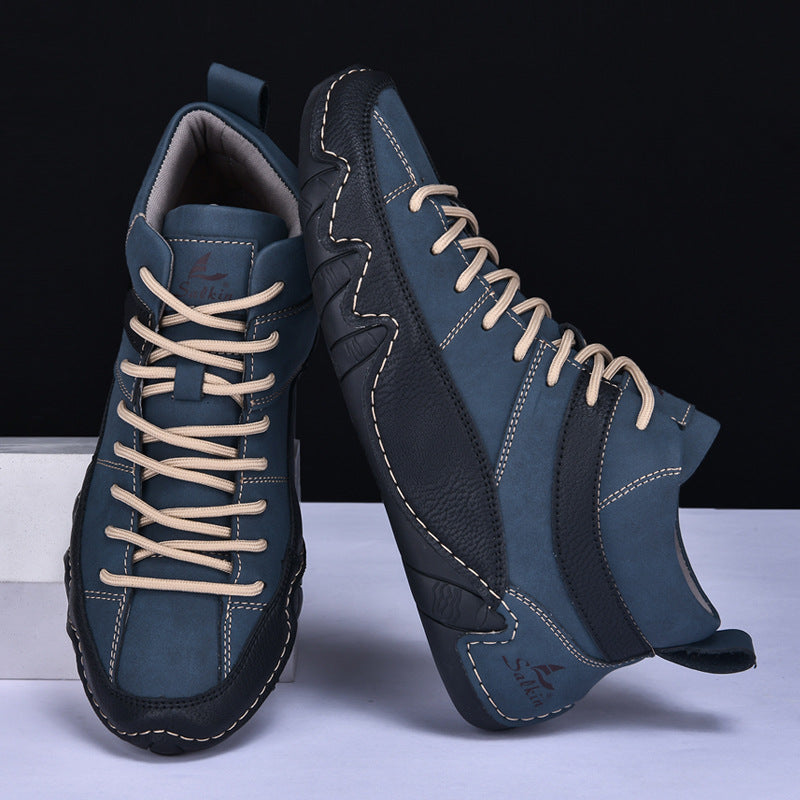 Męskie sneakersy z falowaną podeszwą i kontrastowymi panelami