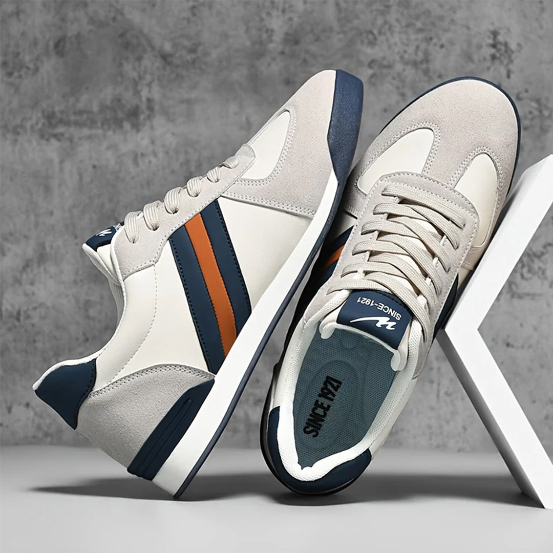 Męskie sneakersy o niskim profilu z paskami i wyściełanym wnętrzem