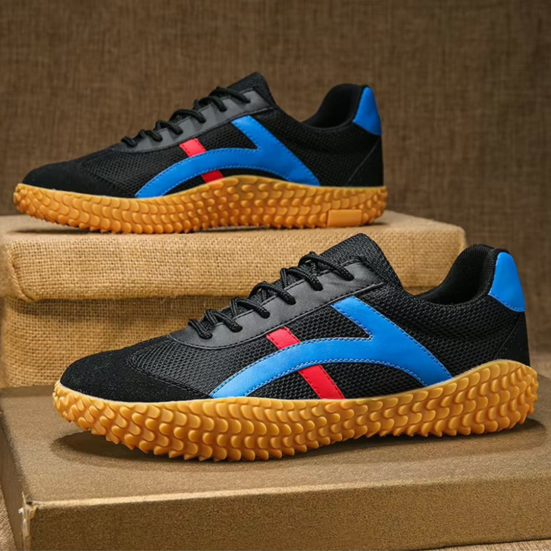 Męskie sneakersy w stylu retro z kontrastowymi paskami i gumową podeszwą