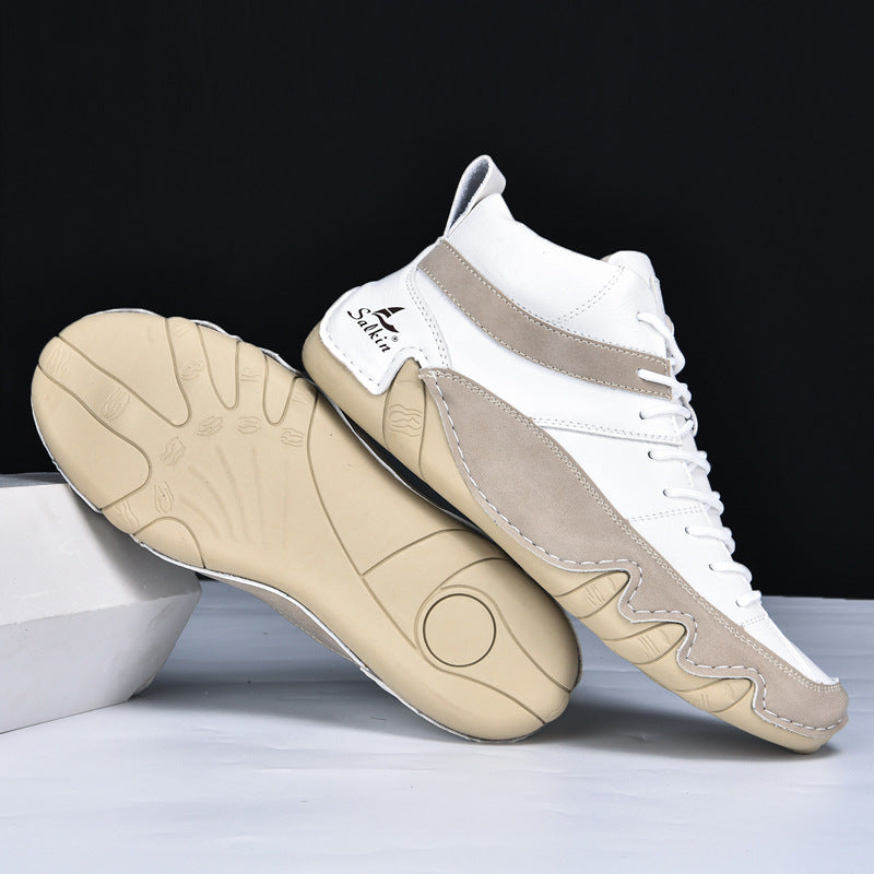 Męskie sneakersy z falowaną podeszwą i kontrastowymi panelami