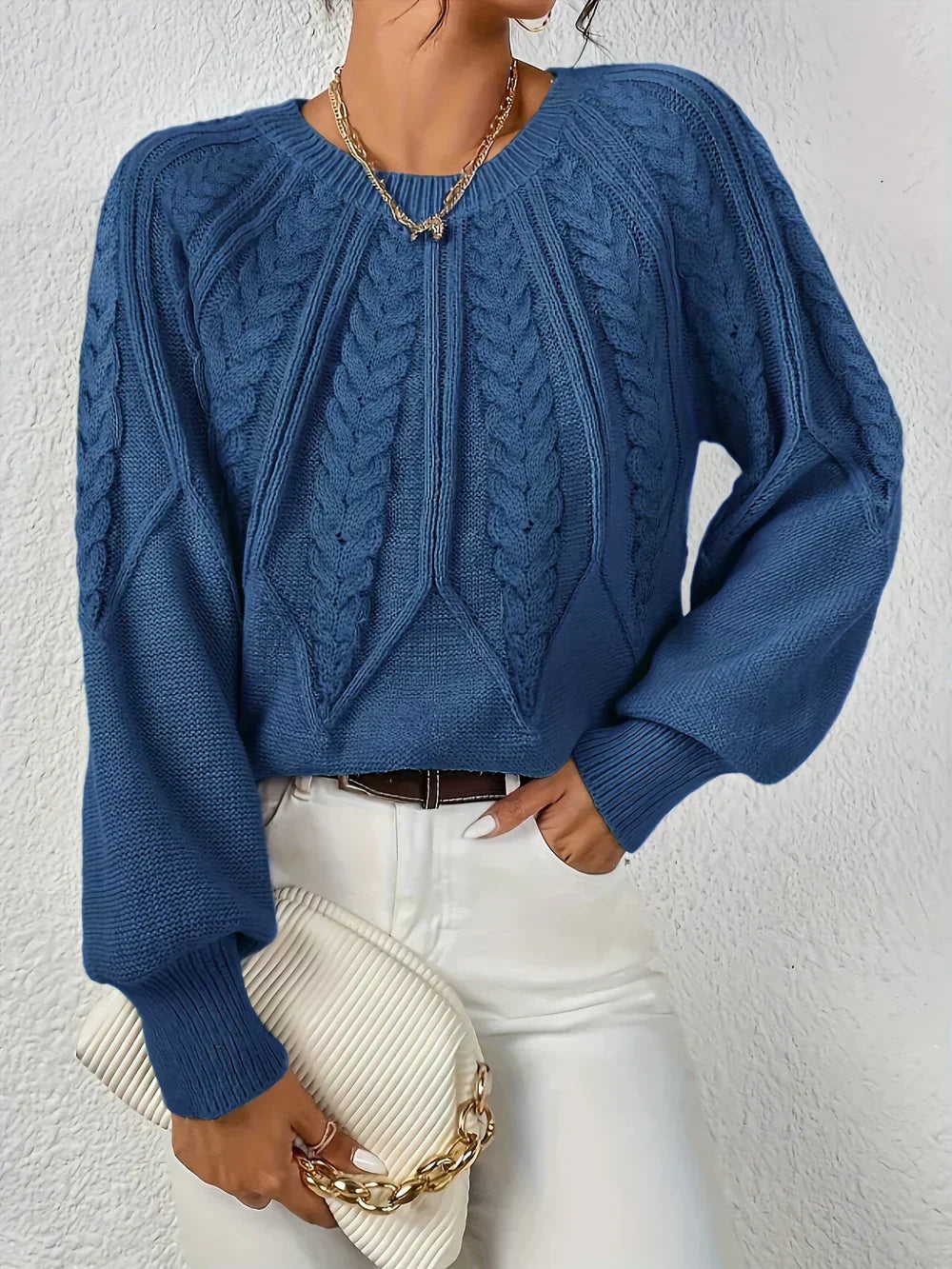 Damski Sweter Dzianinowy o Klasycznym Kroju