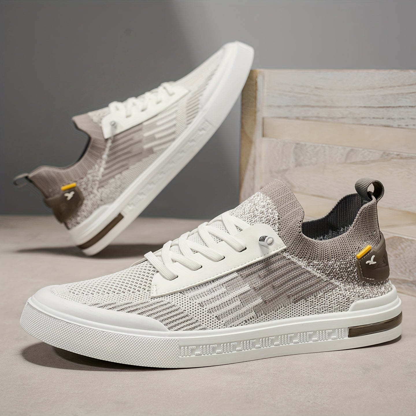 Męskie sneakersy dzianinowe z dwukolorowym designem i wkładką EVA