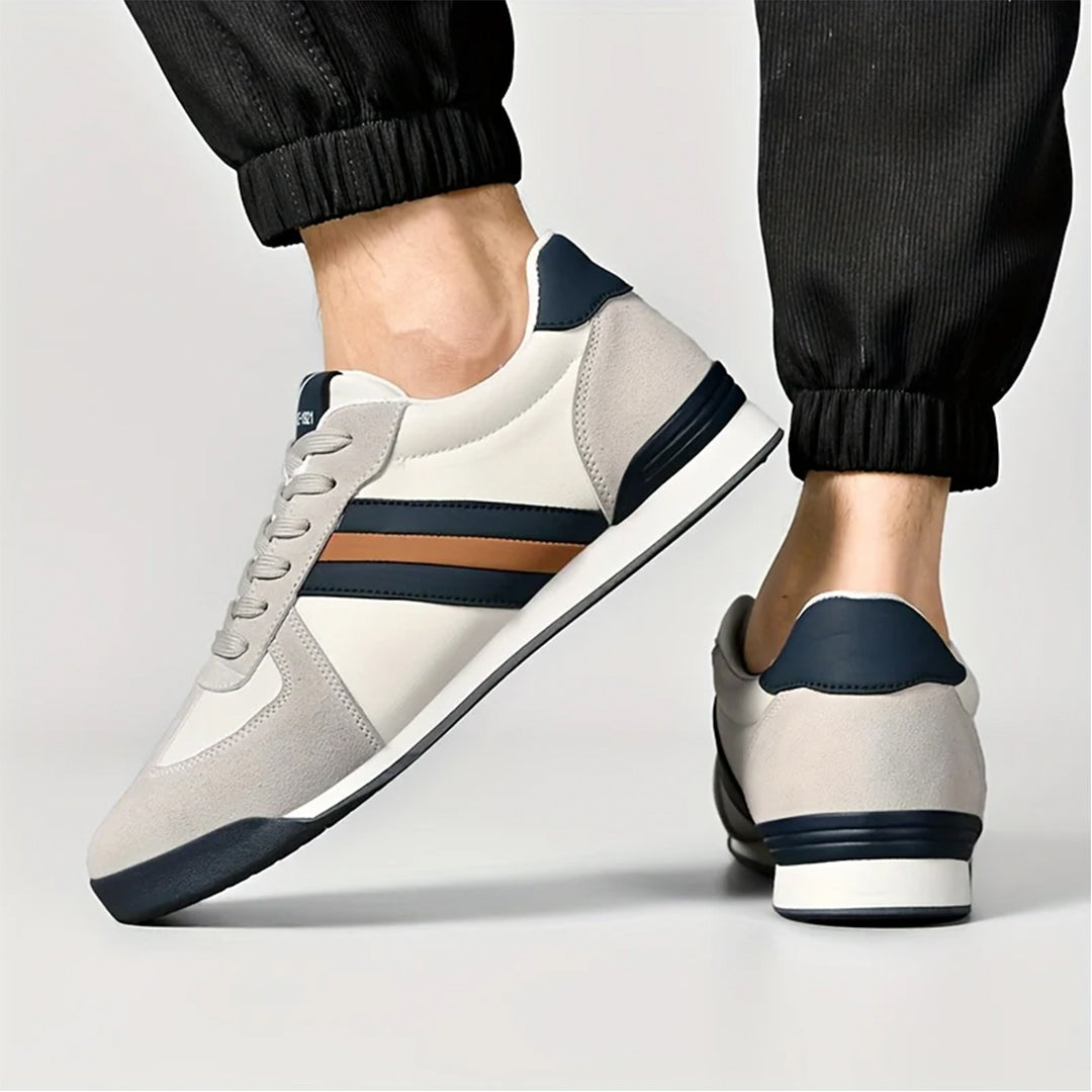 Męskie sneakersy o niskim profilu z paskami i wyściełanym wnętrzem