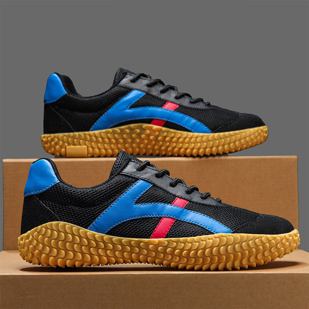 Męskie sneakersy w stylu retro z kontrastowymi paskami i gumową podeszwą