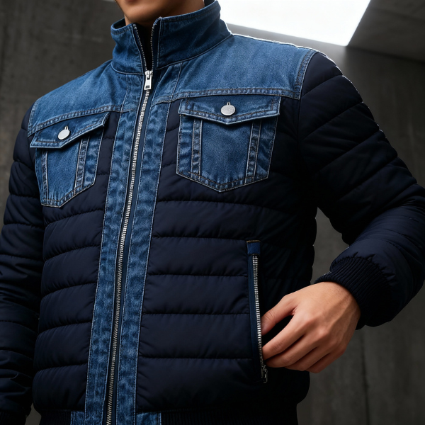 Męska kurtka z regulowanym kapturem i wieloma kieszeniami