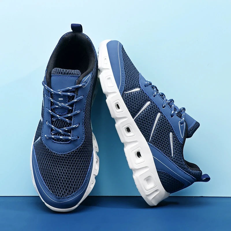 Męskie buty do biegania z lekką siateczkową cholewką i elastyczną podeszwą zewnętrzną