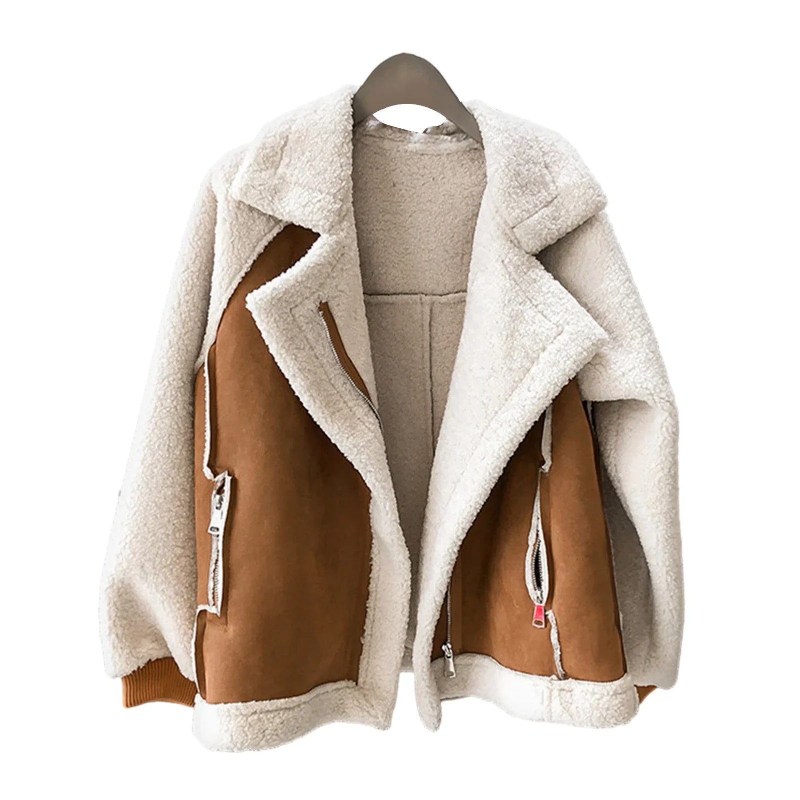 Damska Kurtka z Zamkiem i Wieloma Kieszeniami