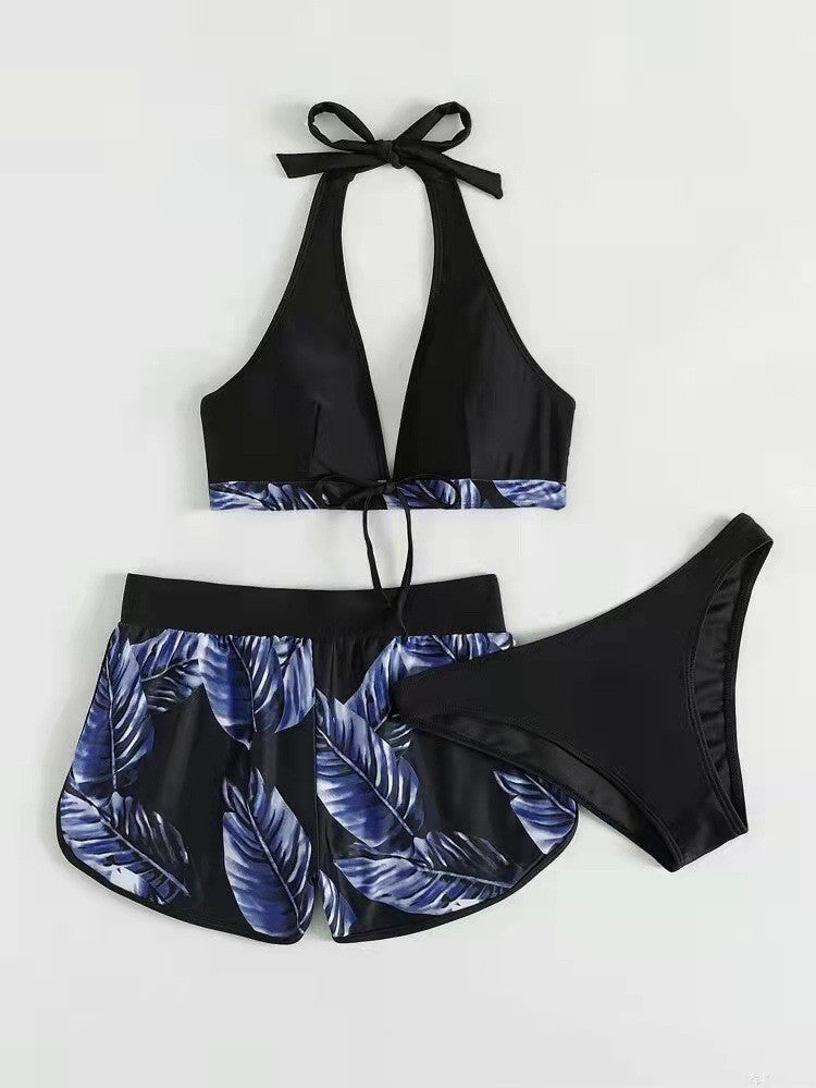 Damski Zestaw Bikini z Dopasowanymi Szortami i Szybkoschnącą Tkaniną
