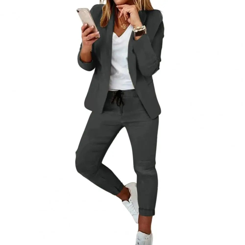 Damski Zestaw Formalny z Marynarką Slim-Fit i Spodniami