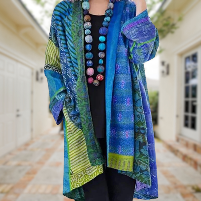 Damski Zimowy Płaszcz z Ciepłą Podszewką i Wyrazistymi Kolorami