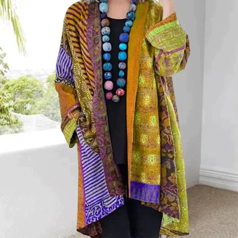 Damski Zimowy Płaszcz z Ciepłą Podszewką i Wyrazistymi Kolorami