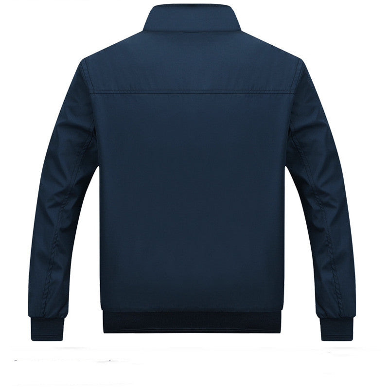 Męska Wiosenna Kurtka ze Stójką i Zamkiem Z Przodu