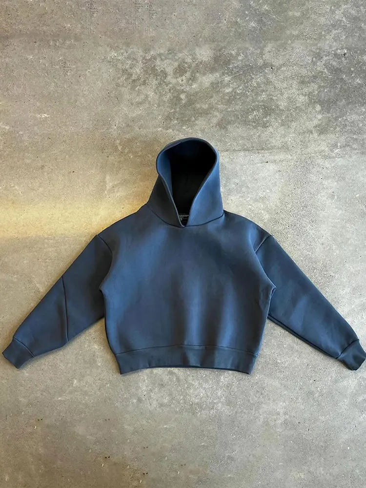 Męski Jesienny Zestaw z Oversize’ową Bluzy z Kapturem i Joggerami z Elastycznym Pasem