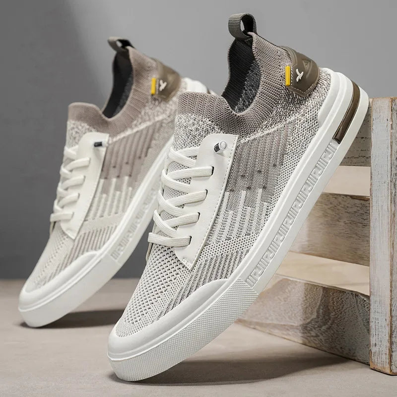 Męskie sneakersy dzianinowe z dwukolorowym designem i wkładką EVA