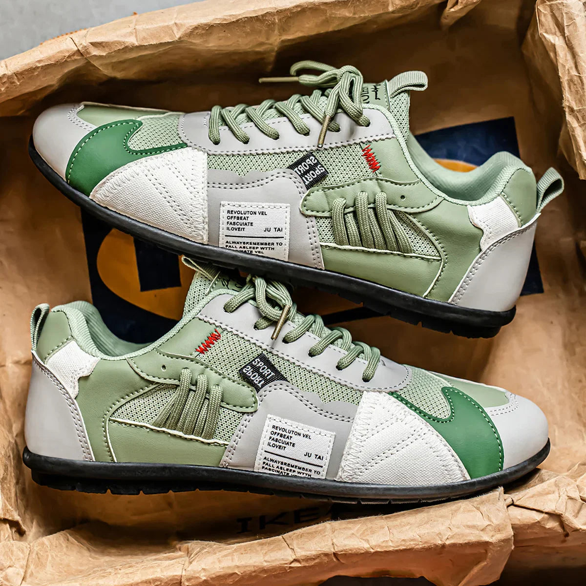 Męskie Sneakersy Mesh z Wieloma Panelami i Sznurowaniem