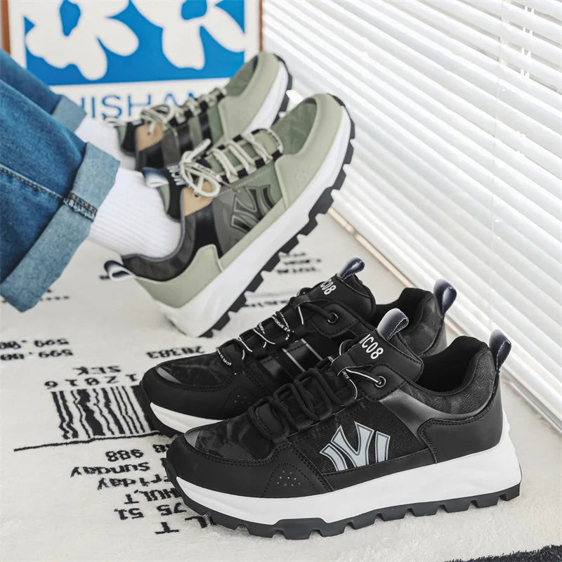 Męskie sneakersy z amortyzowaną wkładką i trwałą podeszwą zewnętrzną