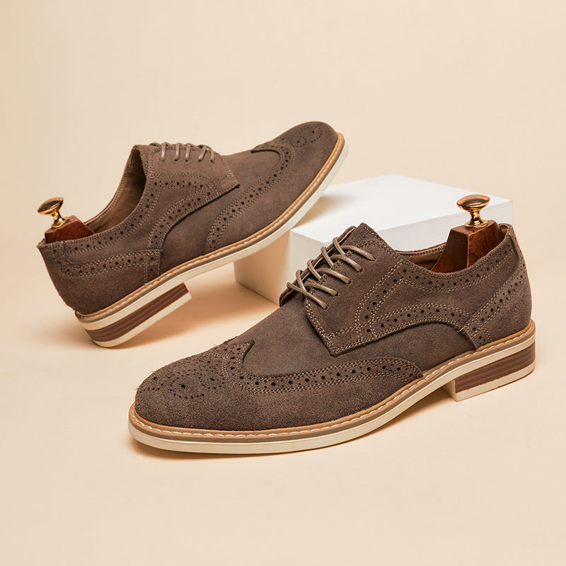 Męskie buty sznurowane z wzorem wingtip i perforacjami brogue