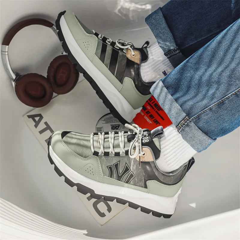 Męskie sneakersy z amortyzowaną wkładką i trwałą podeszwą zewnętrzną