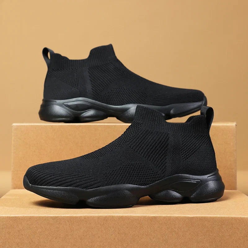Męskie Sneakersy w Stylu Skarpety z Dzianinową Cholewką i Antypoślizgową Podeszwą