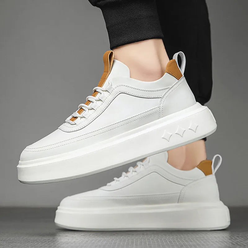 Męskie sneakersy z podwyższoną wkładką i gumową podeszwą