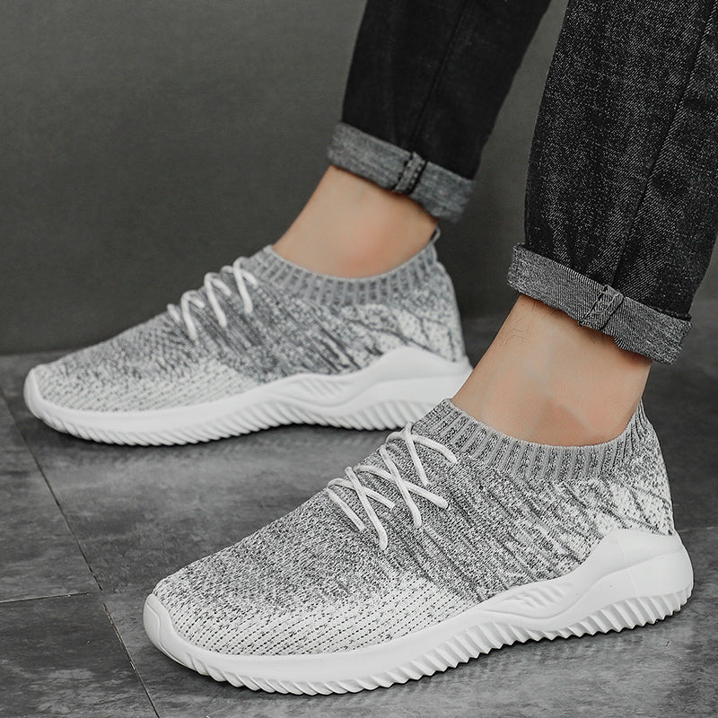 Męskie sneakersy z siateczki z elastycznym kołnierzem i gumową podeszwą