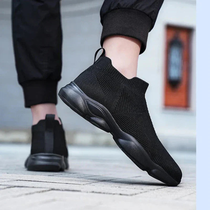 Męskie Sneakersy w Stylu Skarpety z Dzianinową Cholewką i Antypoślizgową Podeszwą