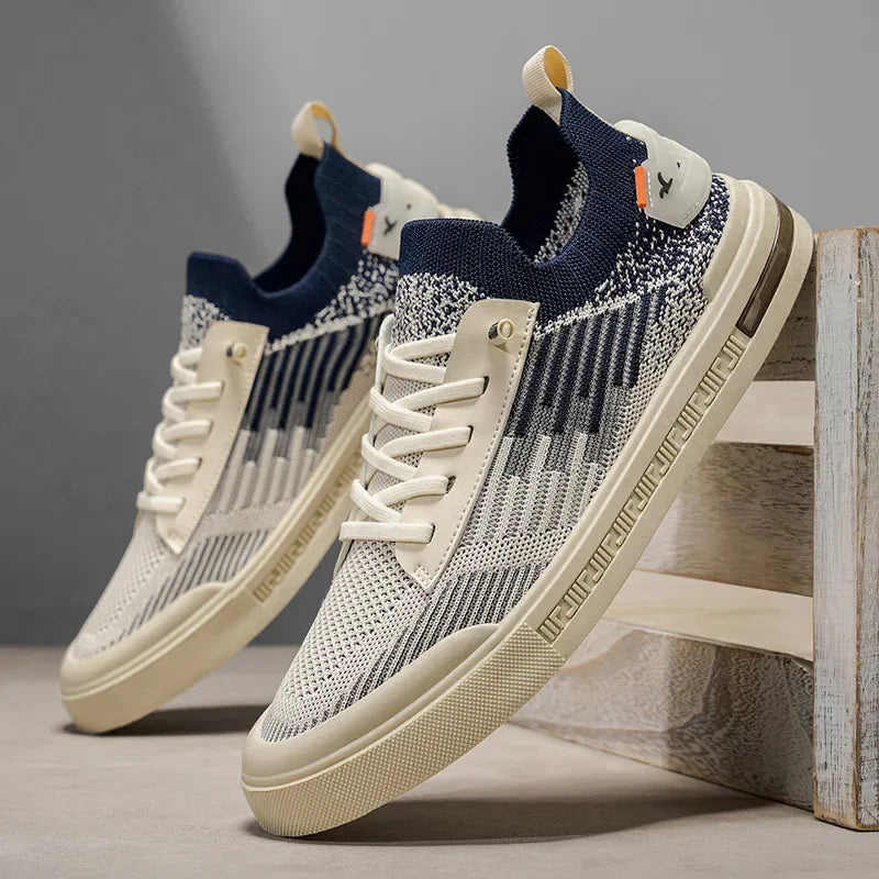 Męskie sneakersy dzianinowe z dwukolorowym designem i wkładką EVA
