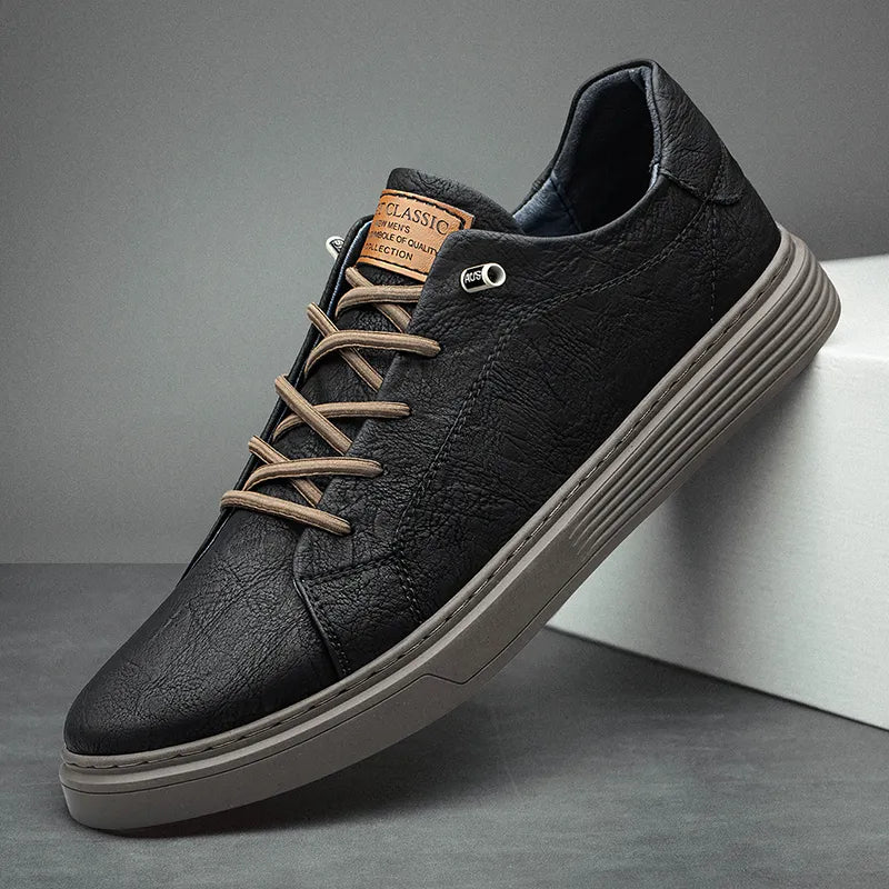 Męskie sneakersy typu Oxford ze sznurowaniem i gumową podeszwą