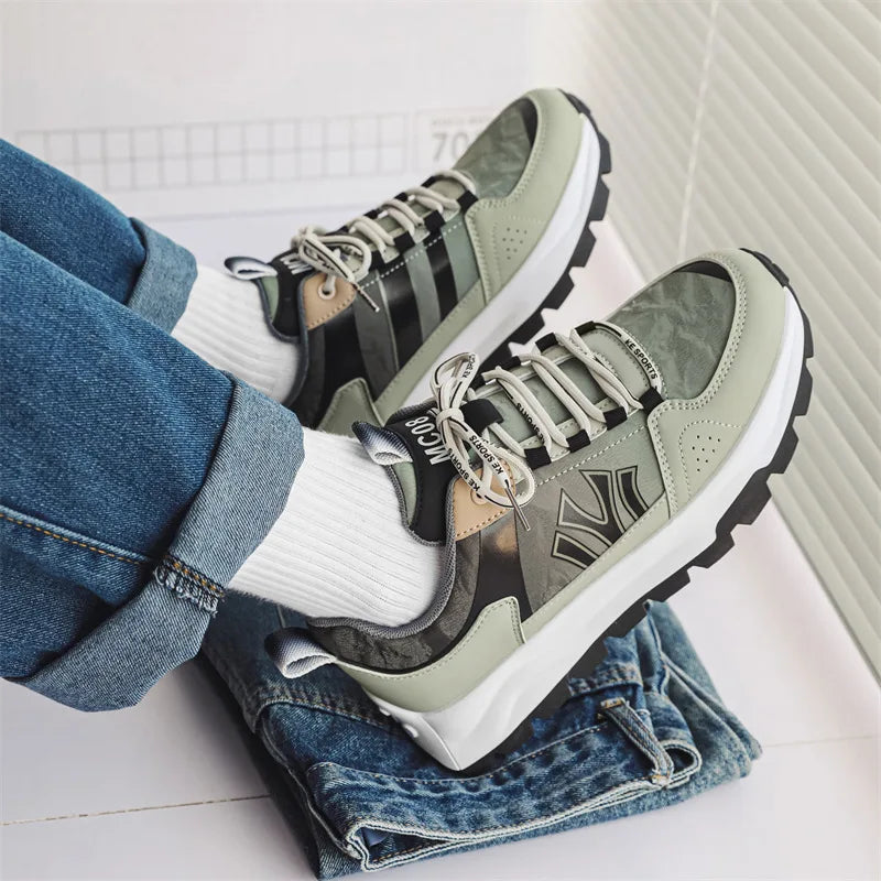Męskie sneakersy z amortyzowaną wkładką i trwałą podeszwą zewnętrzną