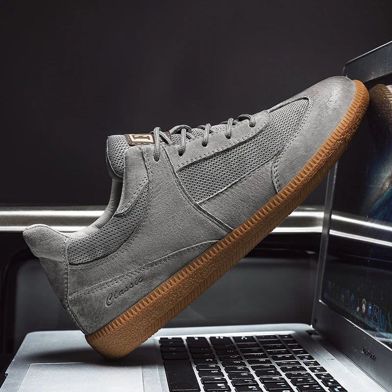 Męskie sneakersy z antypoślizgową podeszwą i ozdobnym przeszyciem