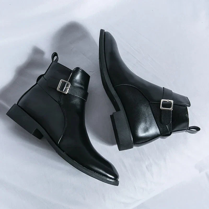 Męskie buty typu Chelsea z bocznym zamkiem i gumową podeszwą