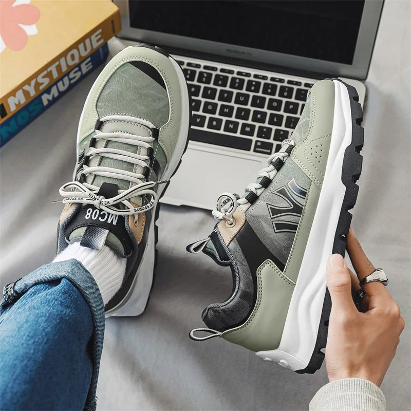 Męskie sneakersy z amortyzowaną wkładką i trwałą podeszwą zewnętrzną