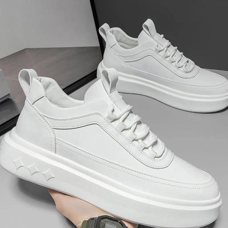 Męskie sneakersy z podwyższoną wkładką i gumową podeszwą