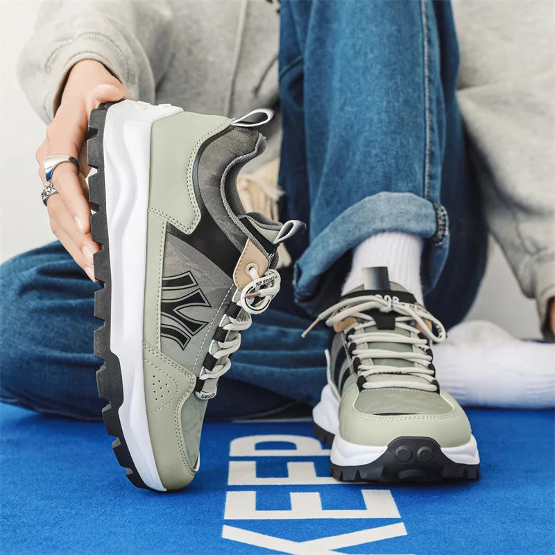 Męskie sneakersy z amortyzowaną wkładką i trwałą podeszwą zewnętrzną