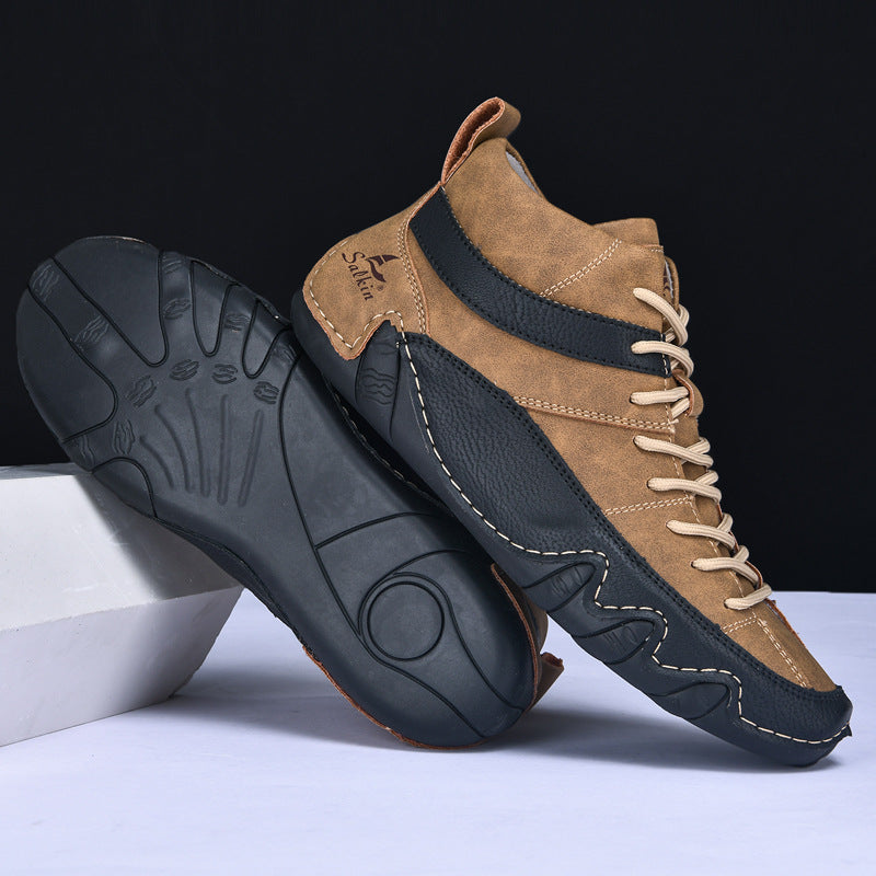 Męskie sneakersy z falowaną podeszwą i kontrastowymi panelami