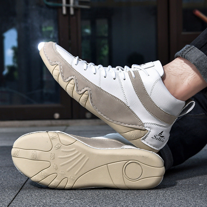 Męskie sneakersy z falowaną podeszwą i kontrastowymi panelami