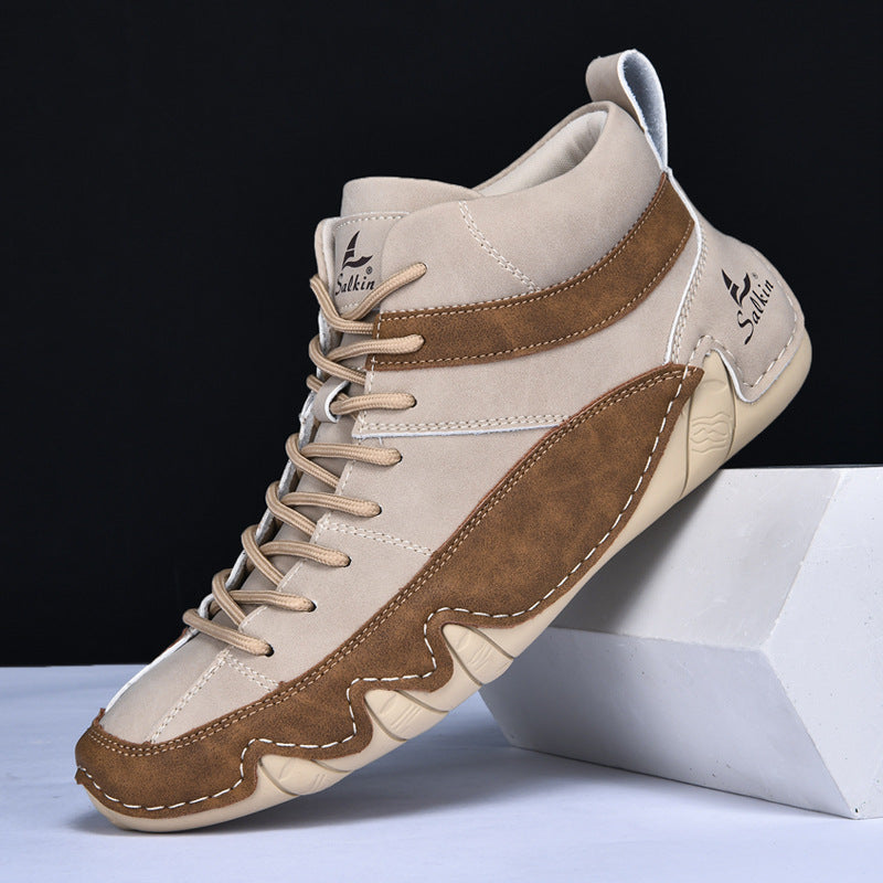 Męskie sneakersy z falowaną podeszwą i kontrastowymi panelami