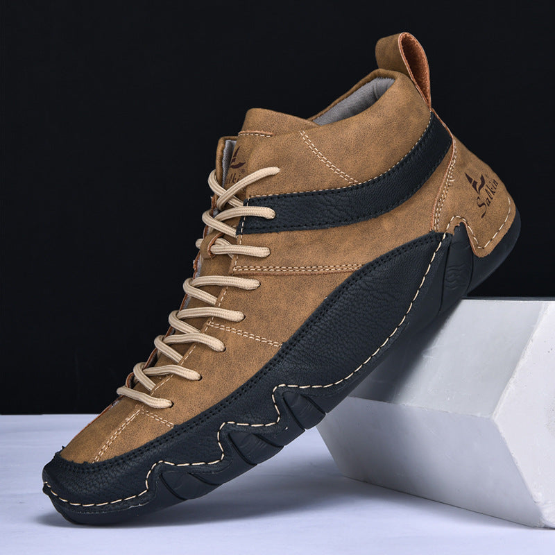 Męskie sneakersy z falowaną podeszwą i kontrastowymi panelami