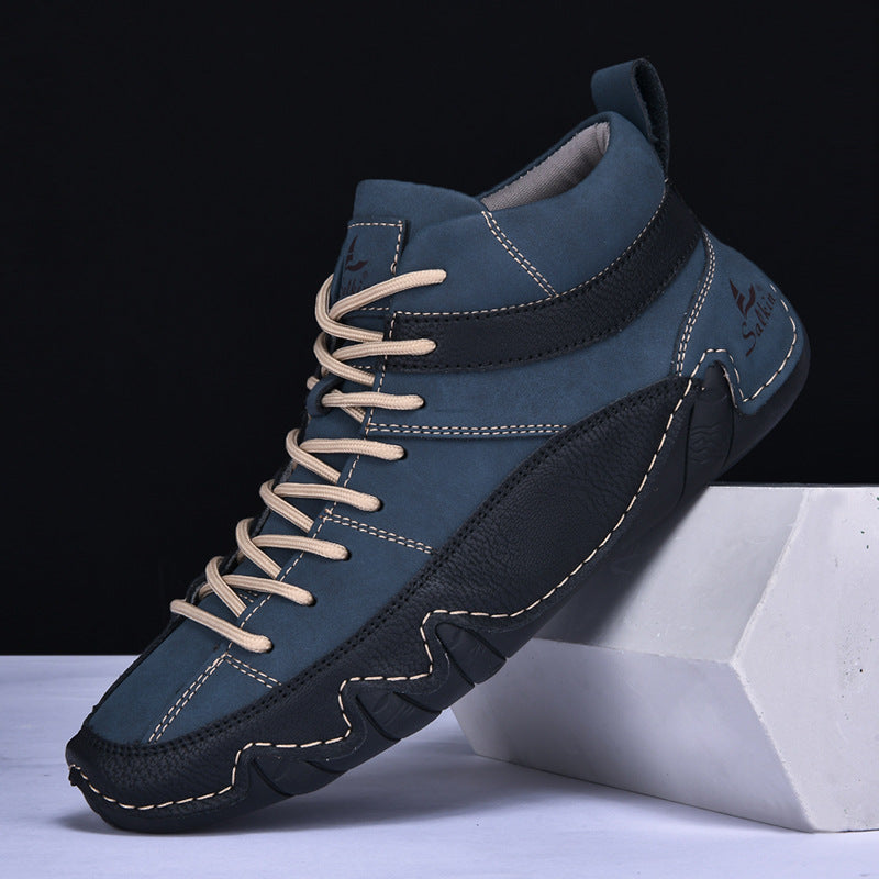Męskie sneakersy z falowaną podeszwą i kontrastowymi panelami