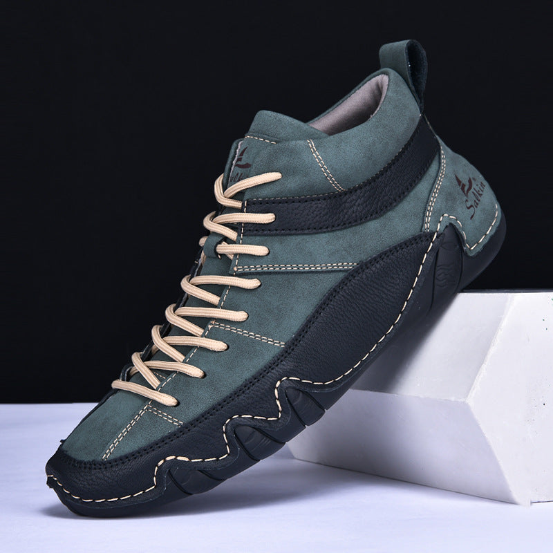 Męskie sneakersy z falowaną podeszwą i kontrastowymi panelami