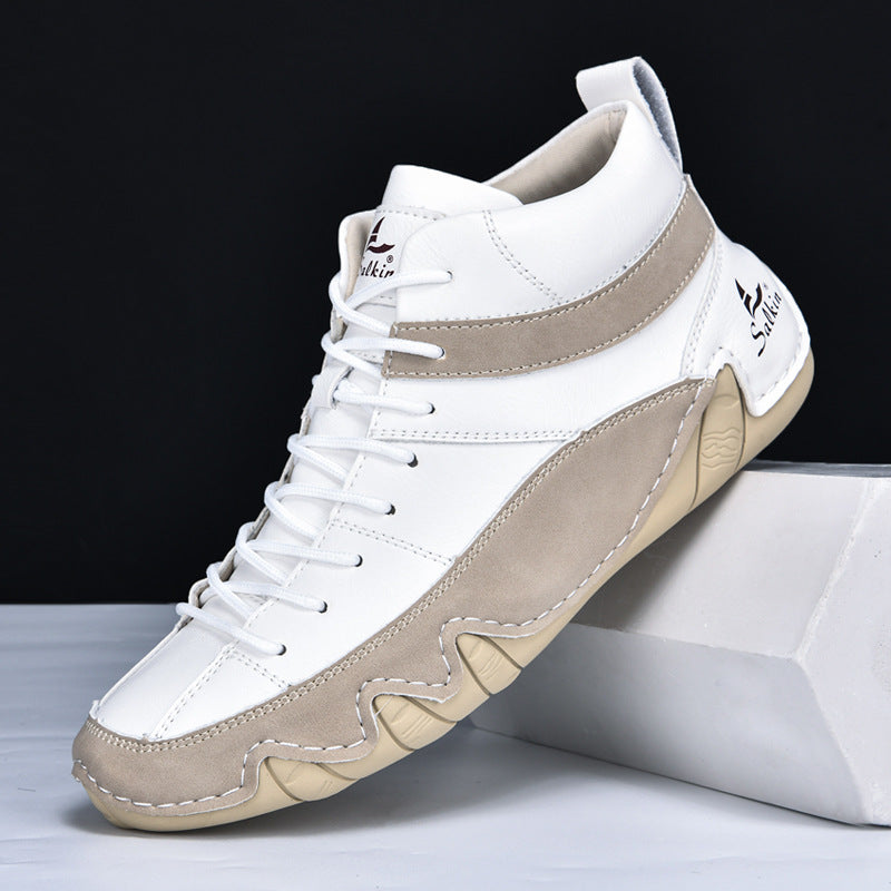 Męskie sneakersy z falowaną podeszwą i kontrastowymi panelami